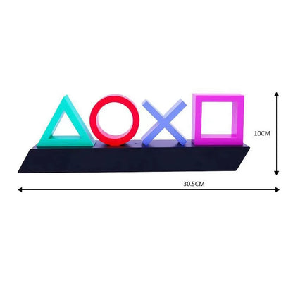 Lámpara Decorativa Icono PS4/PS5 – Lámpara de Mesa Colorida con Control de Sonido – Luz Ambiental Gamer