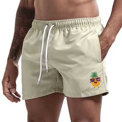 Bañador Hombre Piñas Verano | Shorts Playa Secado Rápido con Bolsillos y Forro – Swimwear Tropical