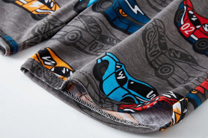 Pijama Infantil Niño Verano | 100% Algodón Conjunto 2 Piezas Carros Dibujos Animados