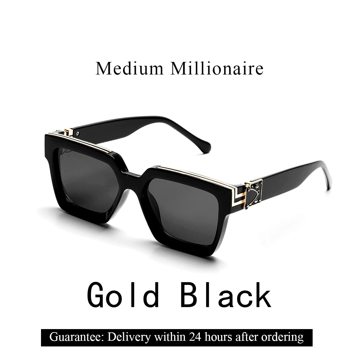 Gafas de Sol Retro Negras Millionaire | Lujo Cuadradas Unisex Hombre & Mujer 2025