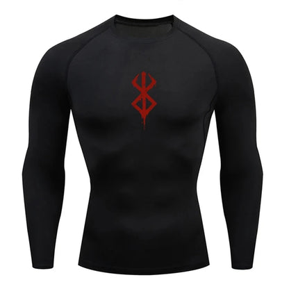 Camiseta Compresiva Anime Berserk Guts para Hombre – Gym, Running y Fitness, Manga Corta, Transpirable y Secado Rápido