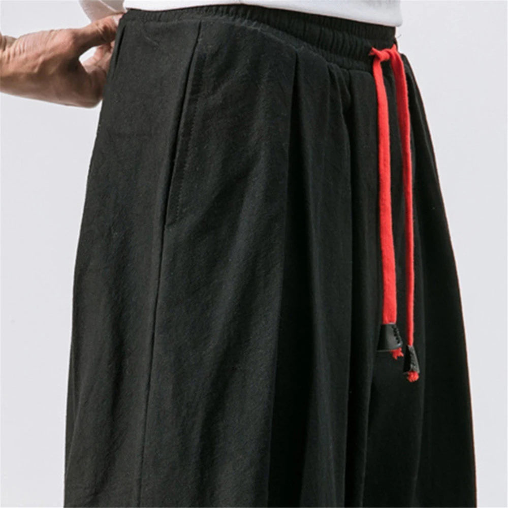 Pantalones Harem Hombre 2025 | Lino Suelto Oversize Estilo Chino Casual