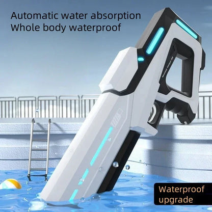 Pistola de Agua Eléctrica Automática | Recargable con Absorción de Agua Rápida | Juguete para Playa y Piscina Adultos y Niños
