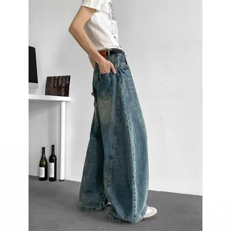 Jeans Baggy de Pierna Ancha para Hombre – Pantalones Unisex Streetwear Hip Hop Oversize para Baile y Estilo Urbano