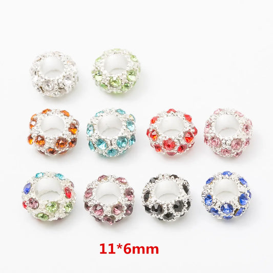 Set de 10 charms europeos en plata – Abalorios elegantes para pulseras tipo Pandora, joyería DIY de moda
