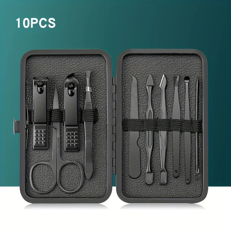 Set Profesional de Cortauñas 7-24 Piezas | Kit de Manicura y Pedicura de Alta Precisión para Hombres y Mujeres