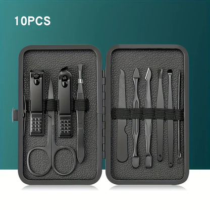 Set Profesional de Cortauñas 7-24 Piezas | Kit de Manicura y Pedicura de Alta Precisión para Hombres y Mujeres