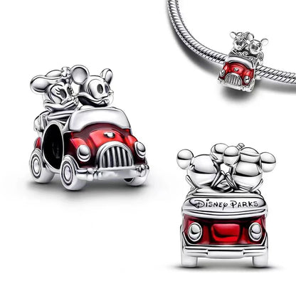 Charm Navideño Disney en Plata 925 – Abalorios Mickey y Minnie para Pulseras Originales Mujer