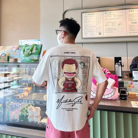 Camiseta Oversize Unisex 2025 | Estampado Anime “Slam Dunk” Estilo Japonés