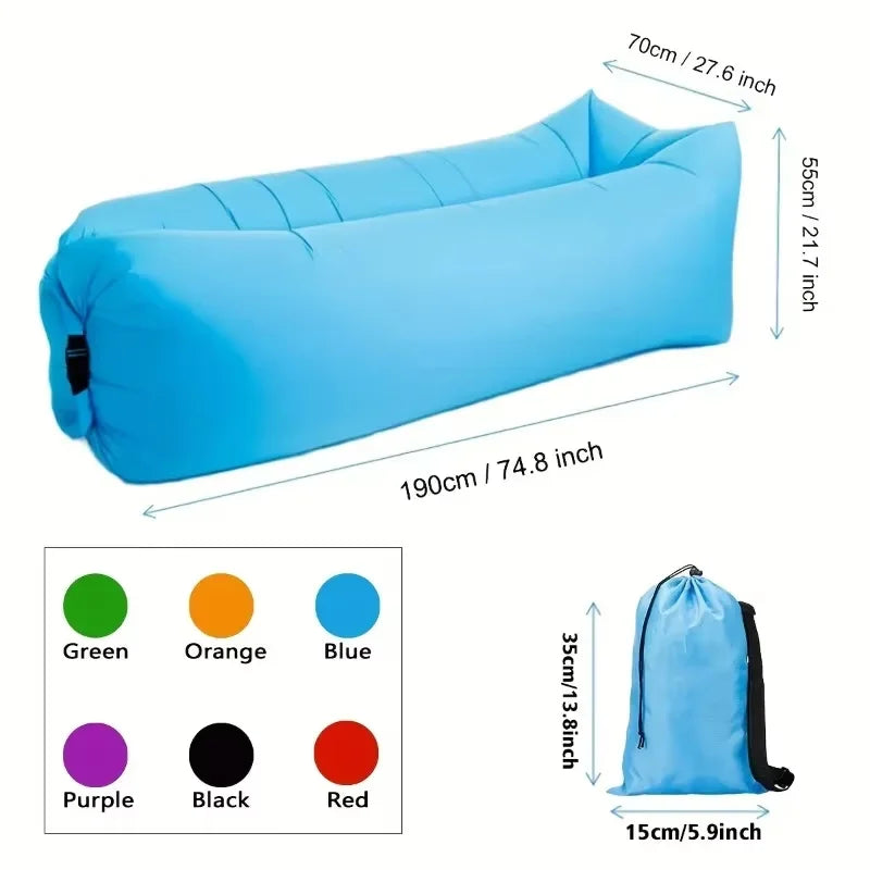 Sofá Inflable Reclinable – Silla Lazy Air Portátil para Camping, Playa y Festivales de Música