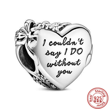 Charm perrito y huesito de plata 925 – Abalorio estilo sorpresa para pulsera tipo Pandora, joyería DIY romántica