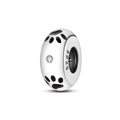 Charm separador redondo plata 925 con circonitas de colores – Compatible Pandora, joyería DIY elegante