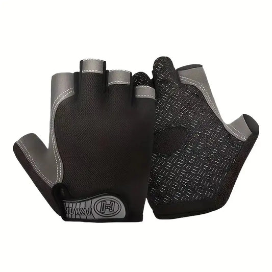 Guantes Deportivos Unisex Medio Dedo – Transpirables, Antideslizantes y Absorbentes de Impactos para Ciclismo, Gimnasio y Outdoor