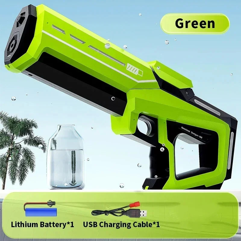 Pistola de Agua Eléctrica Automática | Recargable con Absorción de Agua Rápida | Juguete para Playa y Piscina Adultos y Niños