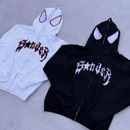 Sudadera Spider Hoodie Unisex con Cierre Completo – Chaqueta Oversize Streetwear Harajuku Punk Gótica Y2K