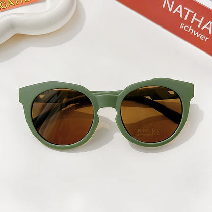 Gafas de Sol Vintage Redondas para Niños | Protección UV400 Acrílico Frosted