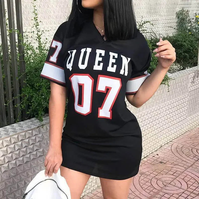 Camiseta Mujer Verano | Estilo Europeo y Americano con Estampado de Letras Cuello en V