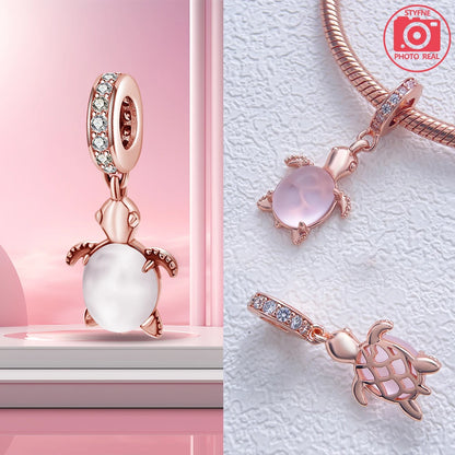Charm Colgante Pareja Plata 925 y Oro Rosa | Compatible Pandora Original | Pulsera o Collar Mujer