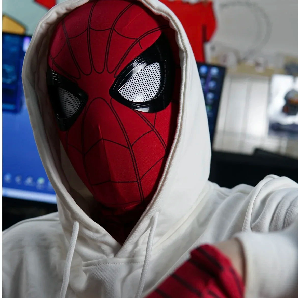 Máscara Spiderman con Ojos Móviles – Control Remoto Juguete Cosplay Infantil Halloween Navidad Peter Parker