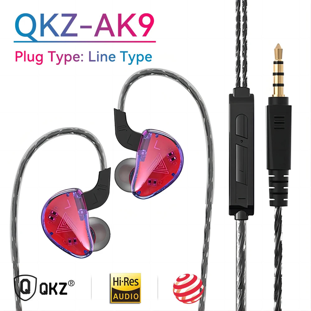 Auriculares In-Ear QKZ AK6 Originales | 6 Unidades Dinámicas con Micrófono, Sonido HIFI Estéreo y Subwoofer Deportivo