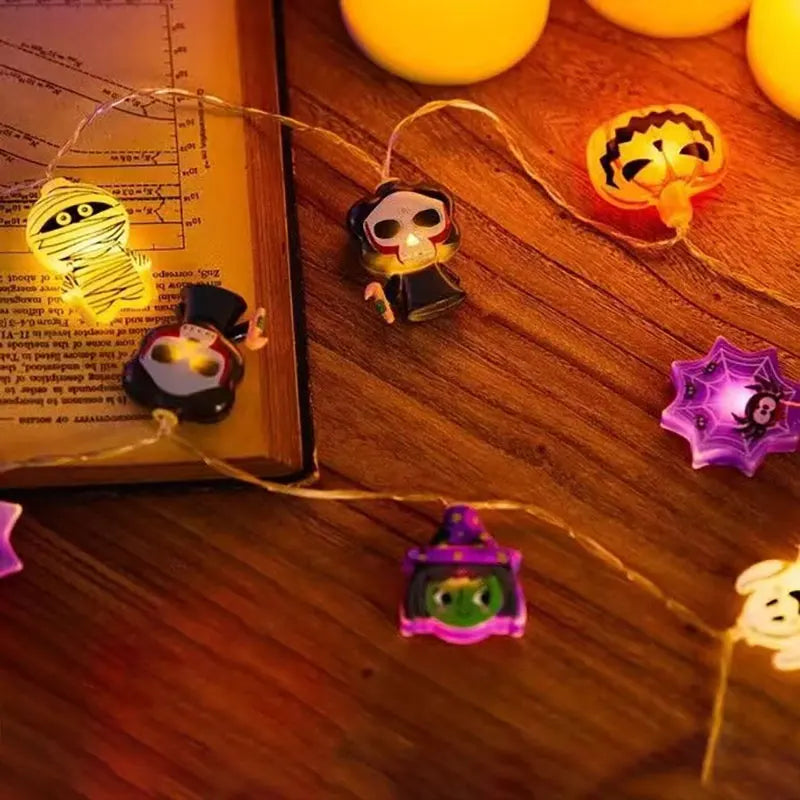 Guirnalda de Luces Halloween 2025 – Calabaza, Fantasma y Momia 🎃 Decoración de Fiesta 1.5m/3m/6m