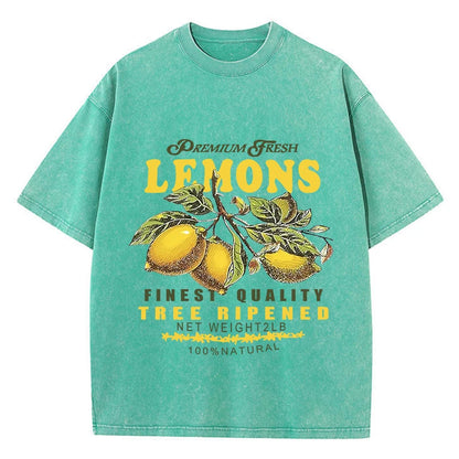 Camiseta Oversize Estampado Limones | T-Shirt Vintage Algodón Casual Verano
