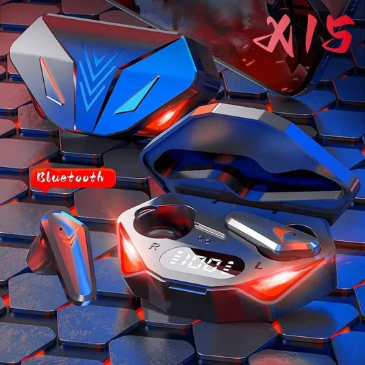 Auriculares X15 TWS Gaming – Bluetooth 5.0 inalámbricos con micrófono, baja latencia 65ms, ideales para juegos y música