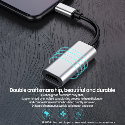 Adaptador USB-C a HDMI 4K – Cable convertidor USB 3.1 macho a HDTV hembra para laptop, tablet, MacBook y TV