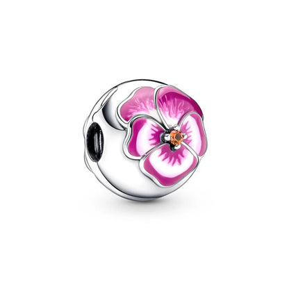 Charm Plata 925 Flores Rosadas | Cerezo y Margarita Brillante Compatible Pandora