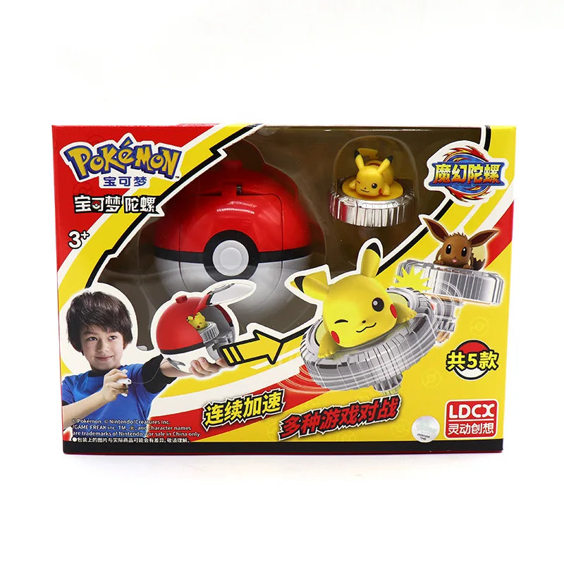 Juguete Pokémon Magic Gyro – Pikachu, Charmander y Poké Ball Giratoria de Combate para Niños
