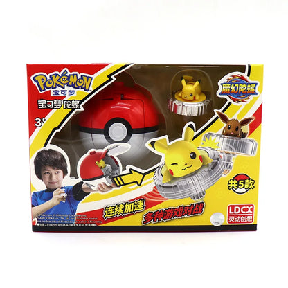 Juguete Pokémon Magic Gyro – Pikachu, Charmander y Poké Ball Giratoria de Combate para Niños
