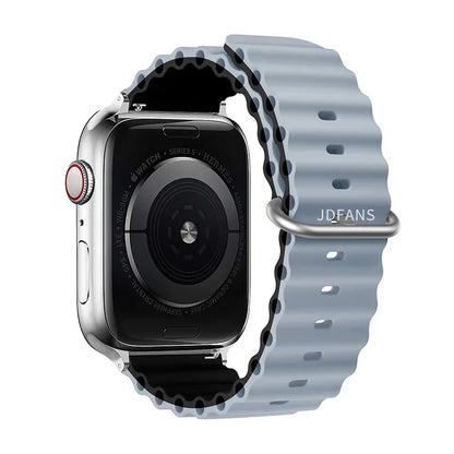 Correa Ocean Band Compatible con Apple Watch | Pulsera Deportiva Ajustable 49mm 45mm 44mm 41mm 40mm Series SE 3 6 7 8 9 10 Ultra