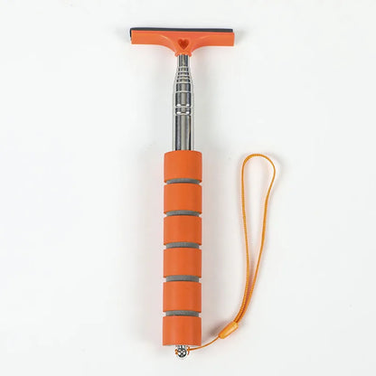 Herramienta Limpiaparabrisas de Espejo Retrovisor de Coche – Limpiador de Vidrio Antivaho, Rascador con Mango Telescópico, Cepillo de Limpieza para Ventanas