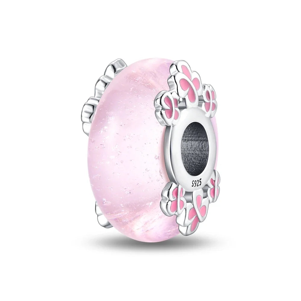 Anillo Flor de Cerezo Rosa en Plata 925 – para Pulseras Originales Mujer