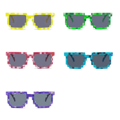 Kids Sunglasses Funny Sun Glasses Cosplay Action Game Toy Square Glasses Pixel Mosaic Очки Thug Life Eyewear Driving Goggles