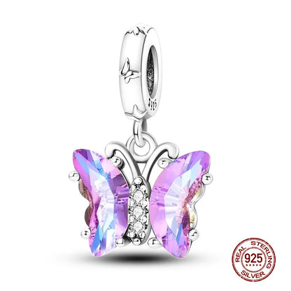 Charm Mariposa de Plata 925 | Dije para Pulsera o Collar 3mm Mujer Joyería Fina
