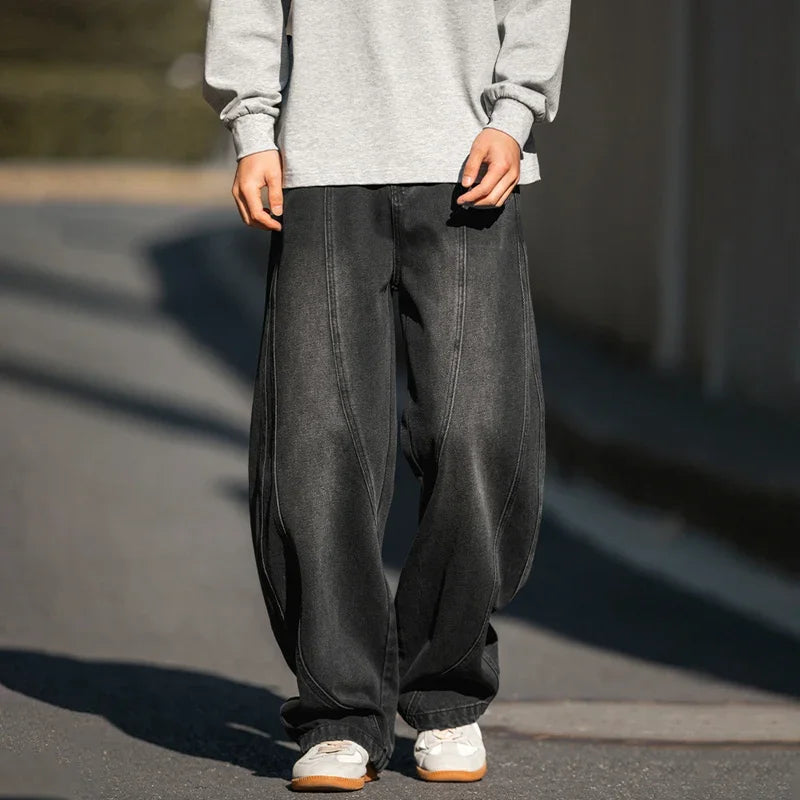 TFETTERS Jeans Baggy Hombre | Pantalones Vaqueros Oversize Vintage Wide Leg Primavera Verano 2025 Streetwear