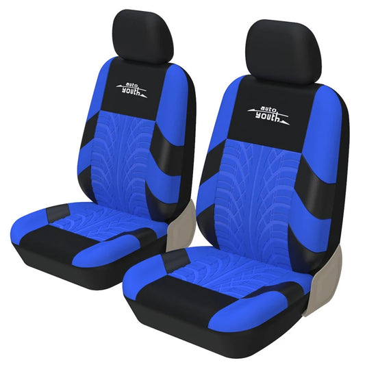 Juego de 2 Fundas de Asiento Universales AUTOYOUTH | Cubreasientos con Diseño de Huella de Neumático