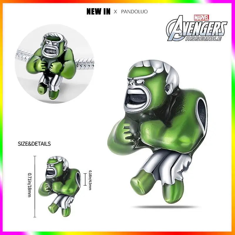Charm Marvel Disney en Plata 925 – Abalorios Captain America, Wolverine y Deadpool para Pulsera Original Mujer