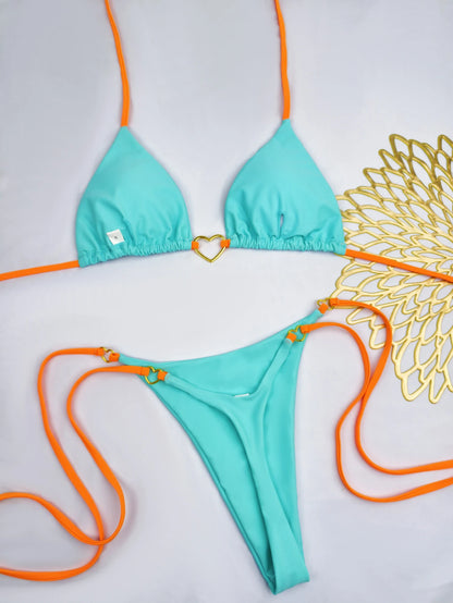 Bikini Blanco Mujer 2025 | Traje de Baño de Cintura Baja con Cordón