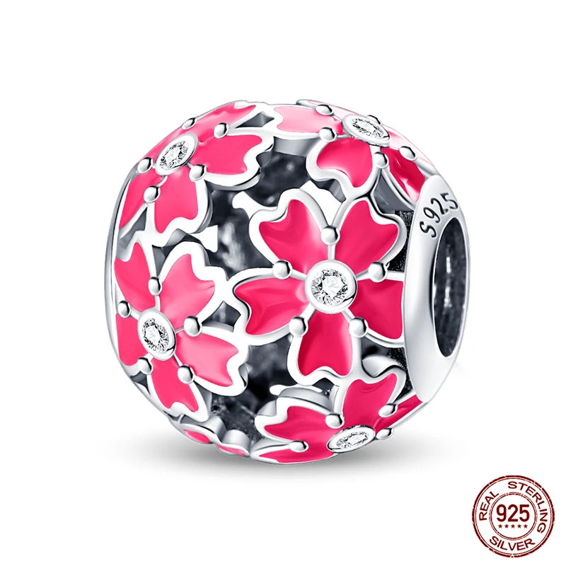 100% 925 Sterling Silver Creative Blue Luminous Firefly Charms Pendants Fit Qikaola 925 Original Bracelets DIY Birthday Jewelry