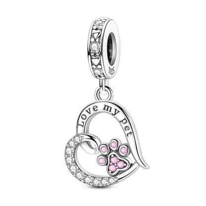Charm Corazón Mamá e Hija en Plata 925 – Colgante Clásico para Pulseras Tipo Pandora, Regalo Día de la Madre