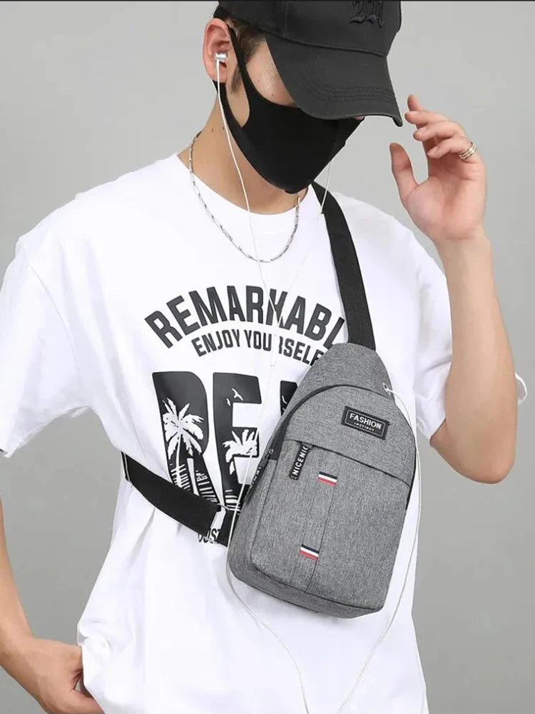 Bolso cruzado minimalista para hombre – Bandolera ligera antirrobo de gran capacidad para deporte, running y actividades al aire libre
