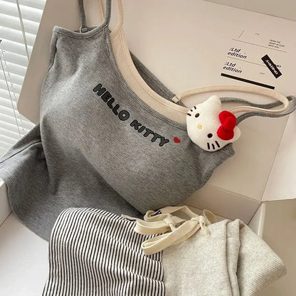 Pijama Hello Kitty Mujer 2 Piezas | Conjunto Kawaii Verano Camiseta Tirantes + Shorts con Acolchado