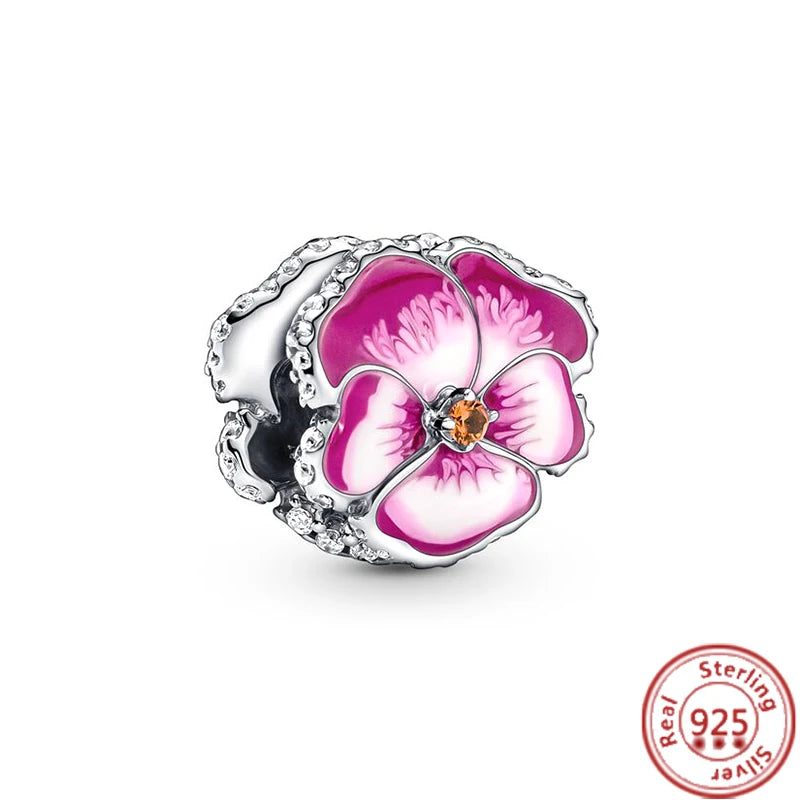 Charm trébol verde dopamina en plata 925 – Flor del bosque para pulsera DIY compatible Pandora mujer