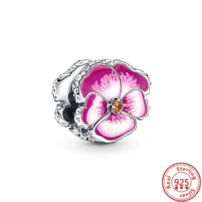 Charm trébol verde dopamina en plata 925 – Flor del bosque para pulsera DIY compatible Pandora mujer