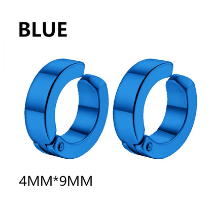 Set de 2 Ear Cuffs Coreanos Punk – Aros de Acero Inoxidable Negro para Hombre y Mujer, Sin Perforación