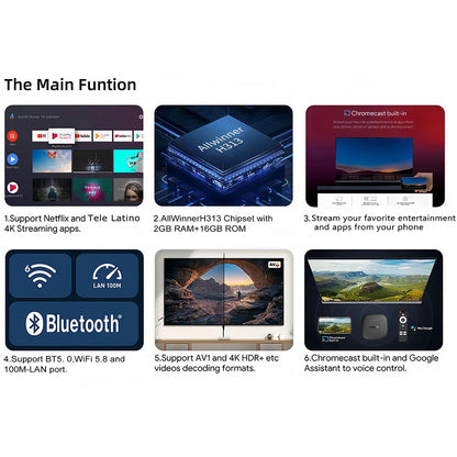 2024 Mortal T1 TV Box Android  Allwinner H313 Quad Core HDR10+ 4K 2GB RAM 8GB 16GB ROM 2.4G&5G Wifi Home Theater Media Player