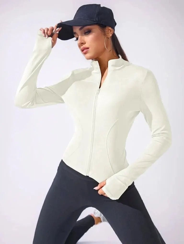 Chaqueta Deportiva Mujer 2024 | Corta con Cremallera Slim Fit Yoga y Fitness