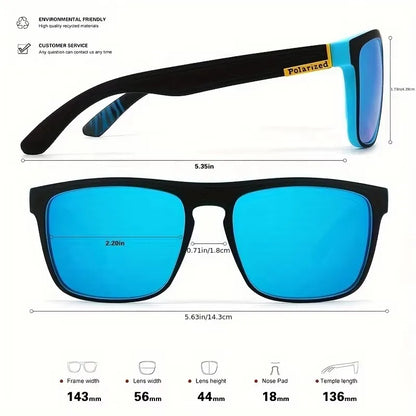 Gafas de Sol Polarizadas Cuadradas Unisex | Estilo Vintage Lujo UV400 para Conducir y Pescar